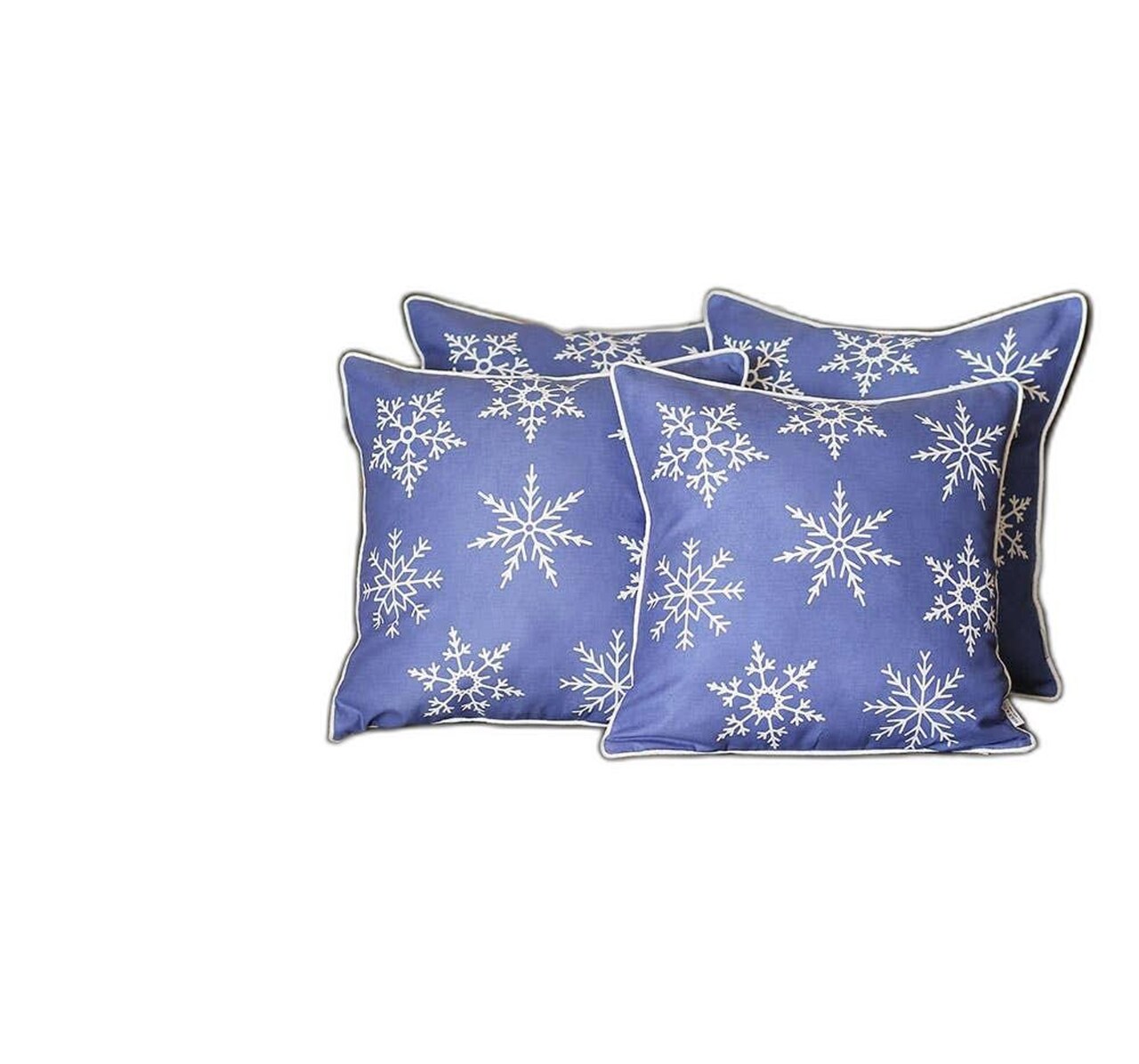 Edge Collections - 18 x 18 " - Elegant Snowflake Throw Pillows for Festive Home Décor - 4 Pieces